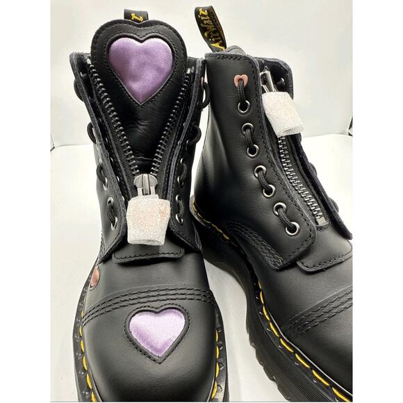 Dr Martens Womens Size 8 Sinclair Heart Platform Boots Zipper Laces Brand New - Picture 5 of 11